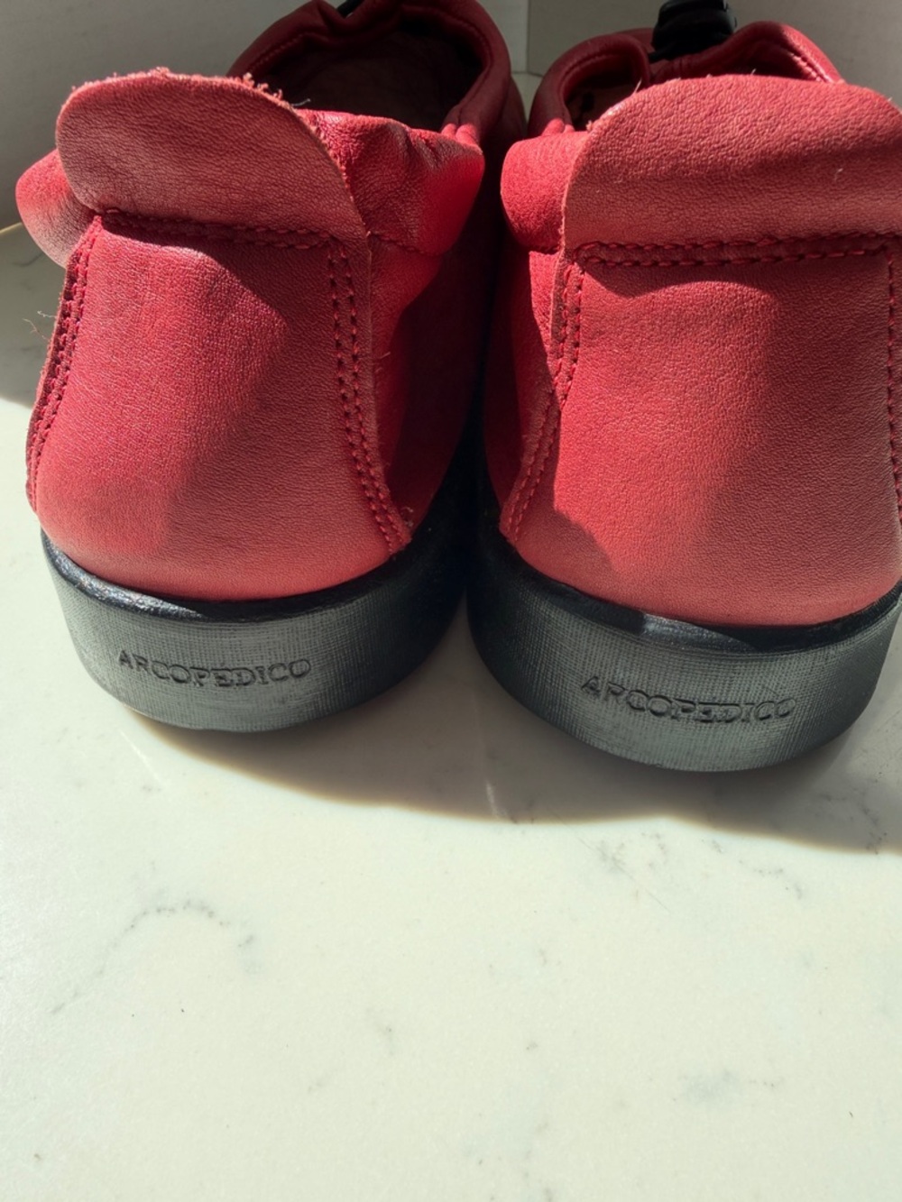 RARE! Arcopedico Red Leather Slip-On Flats EU 42 US 11 Portugal - Picture 7 of 8